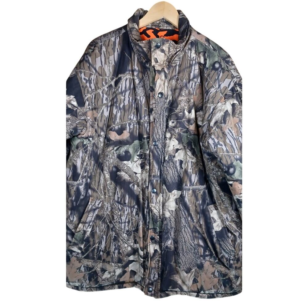 BushMaster Size Large Reversible Camouflage Hunting Jacket with Blaze Orange